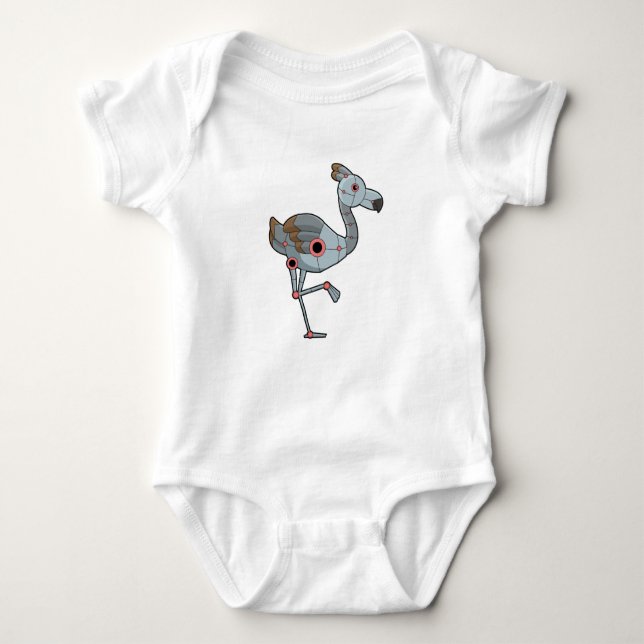 Flamingo as Robot Baby Bodysuit (Front)