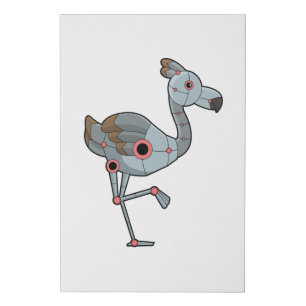Flamingo as Robot Faux Canvas Print