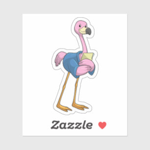 Flamingo as Secretary with Notepad Sticker