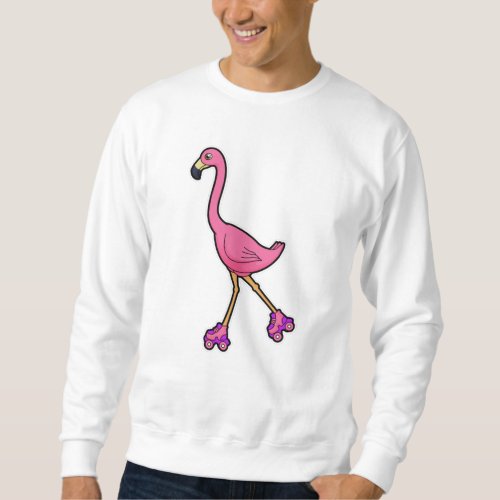 Flamingo as Skater with Roller skates Sweatshirt