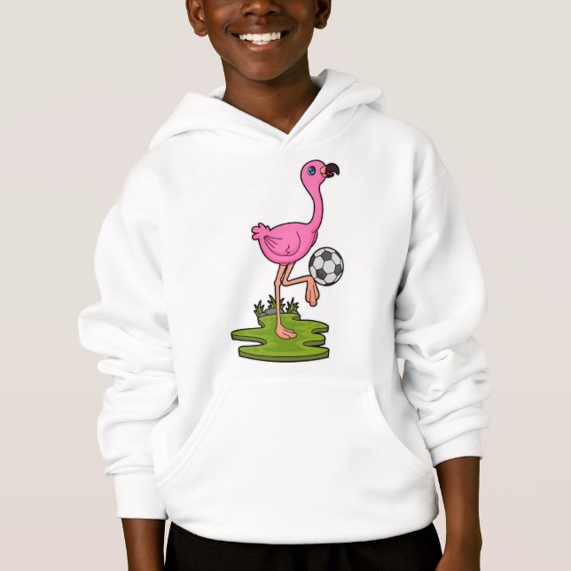 Flamingo as Soccer player with Soccer Hoodie (Front)