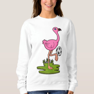 Flamingo as Soccer player with Soccer Sweatshirt