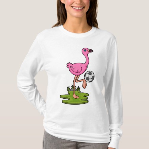 Flamingo as Soccer player with Soccer T_Shirt