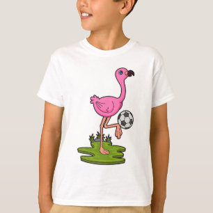 Flamingo as Soccer player with Soccer T-Shirt