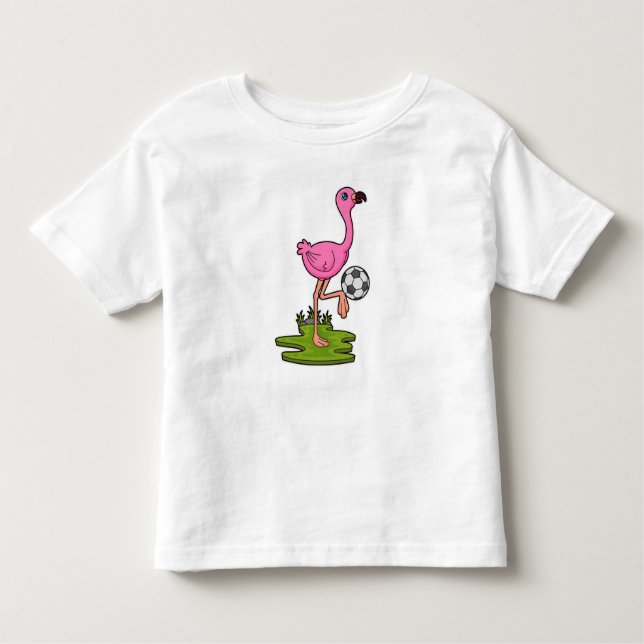 Flamingo as Soccer player with Soccer Toddler T-shirt (Front)