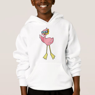 Flamingo at Diving with Snorkel Hoodie