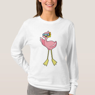 Flamingo at Diving with Snorkel T-Shirt