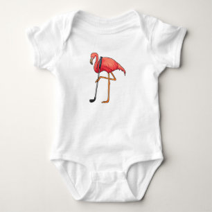 Flamingo at Golf with Golf club Baby Bodysuit