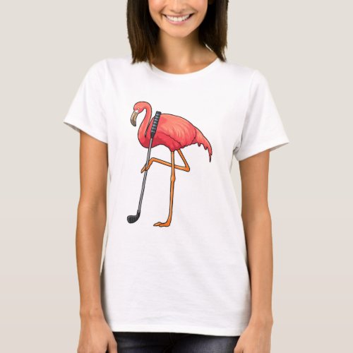 Flamingo at Golf with Golf club T_Shirt