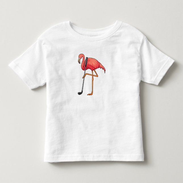Flamingo at Golf with Golf club Toddler T-shirt (Front)