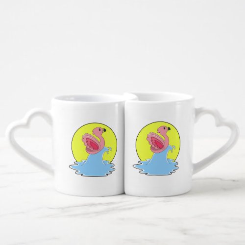 Flamingo at Surfing on Water Coffee Mug Set