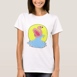 Flamingo at Surfing on Water T-Shirt