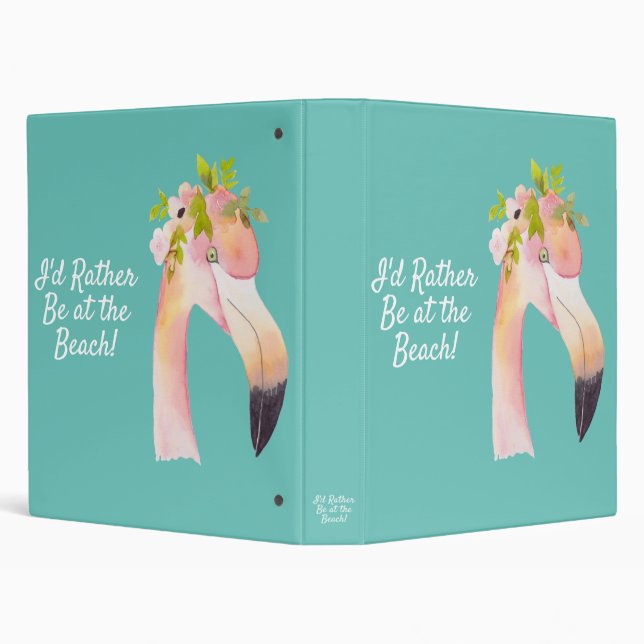 Flamingo at the beach 3 ring binder (Background)