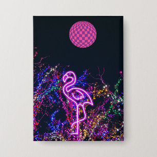 Flamingo at the dance party. button