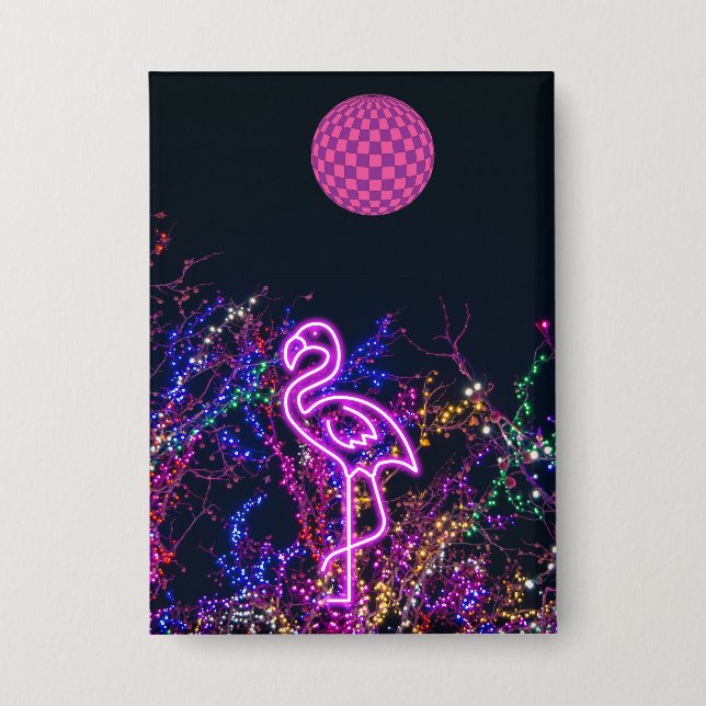 Flamingo at the dance party. button (Front)