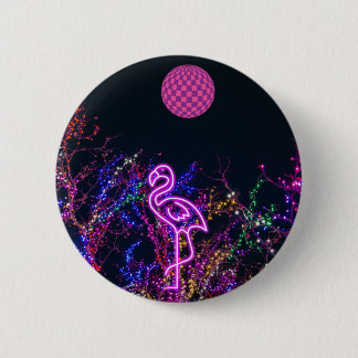 Flamingo at the dance party. button