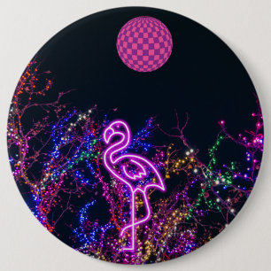 Flamingo at the dance party. button