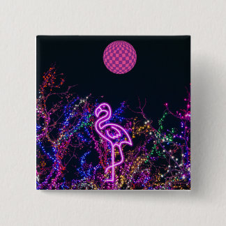Flamingo at the dance party. button