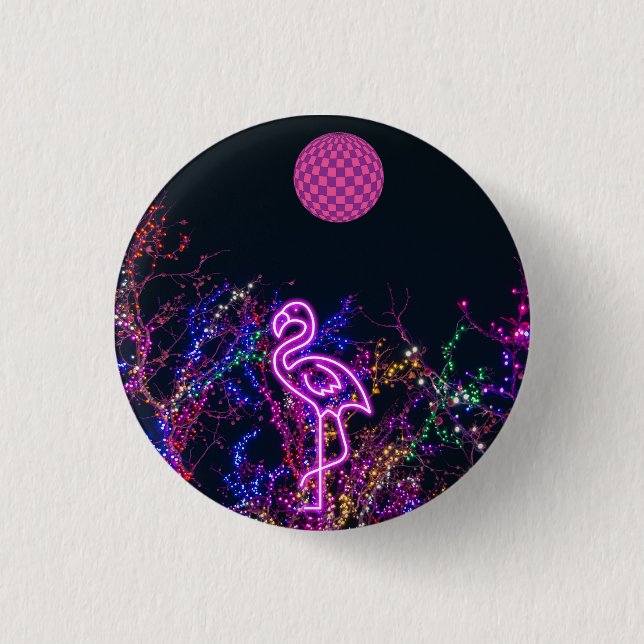 Flamingo at the dance party. button (Front)