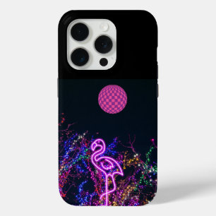 Flamingo at the dance party. iPhone 15 pro case