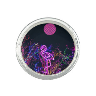 Flamingo at the dance party. ring