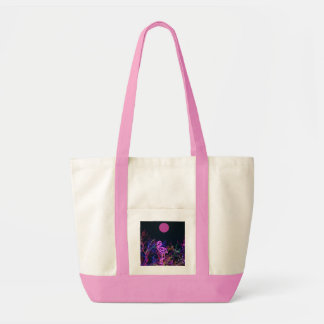 Flamingo at the dance party. tote bag
