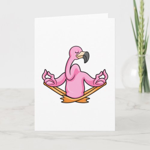 Flamingo at Yoga in Cross_legged Card