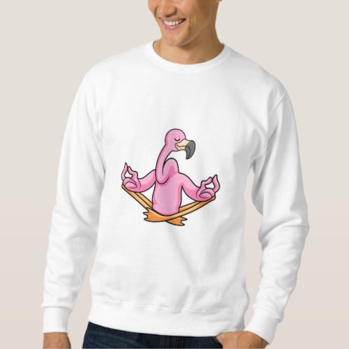 Flamingo at Yoga in Cross_legged Sweatshirt