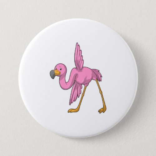 Flamingo at Yoga Stretching exercise Button