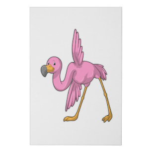 Flamingo at Yoga Stretching exercise Faux Canvas Print