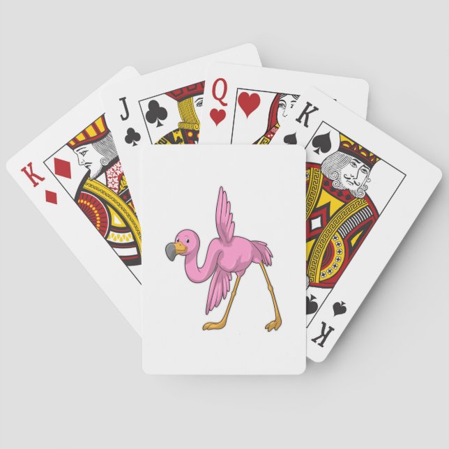 Flamingo at Yoga Stretching exercise Poker Cards (Back)