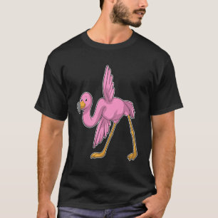 Flamingo at Yoga Stretching exercise T-Shirt