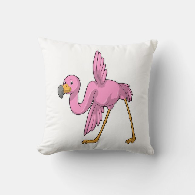 Flamingo at Yoga Stretching exercise Throw Pillow (Front)