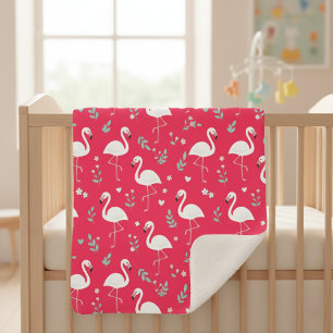 Flamingo Baby Blanket, Pink Bird Blanket