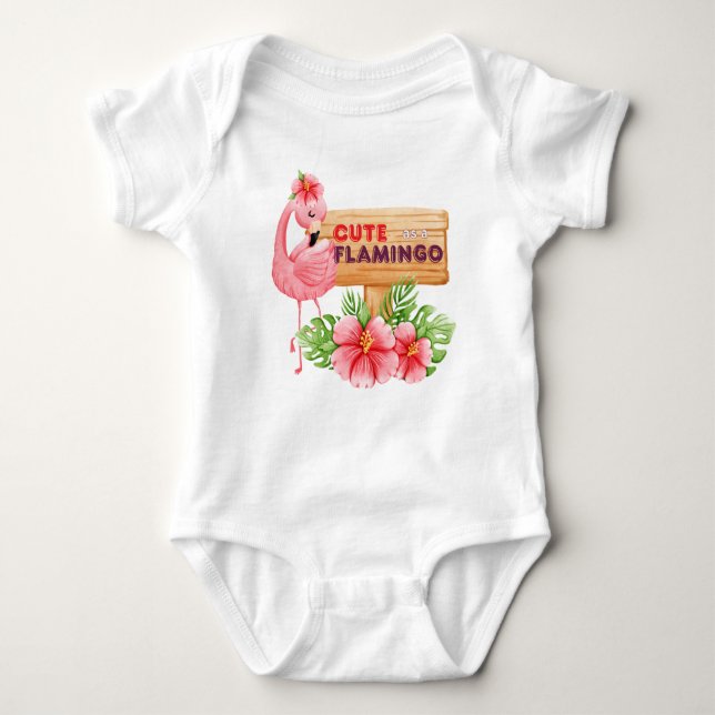 Flamingo  baby bodysuit (Front)