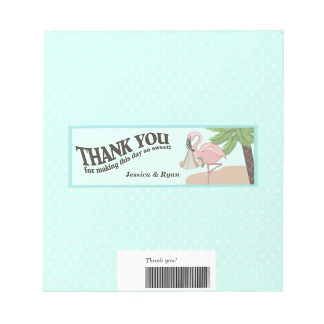 Flamingo Baby Candy Bar Wrap Notepad (Front)