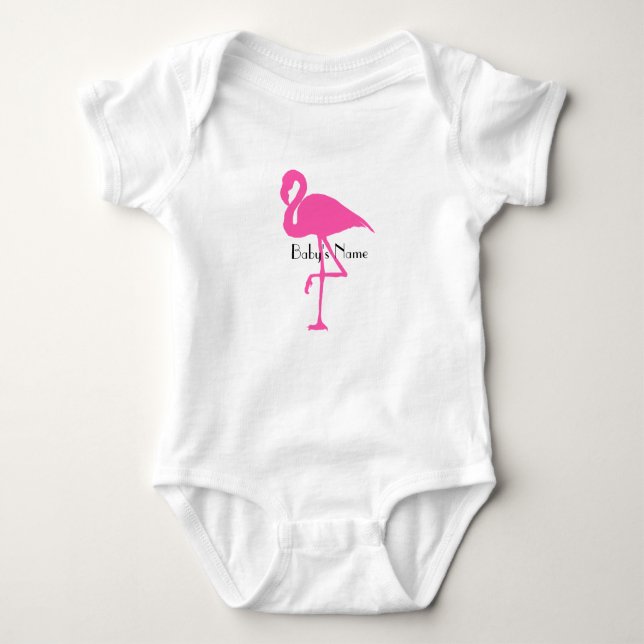 Flamingo baby - Customize name or add a number Baby Bodysuit (Front)