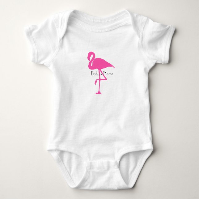 Flamingo baby - Customize name or add a number Bodysuit (Front)
