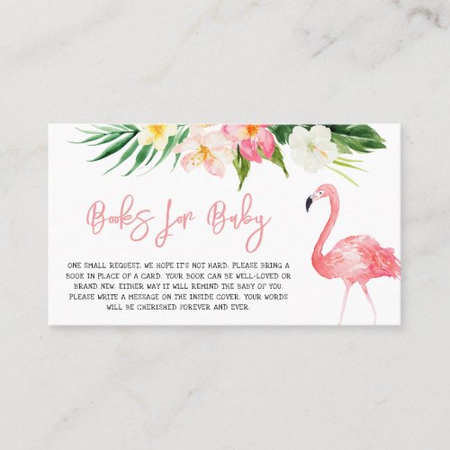 Flamingo Baby Shower Books for Baby Business Card
