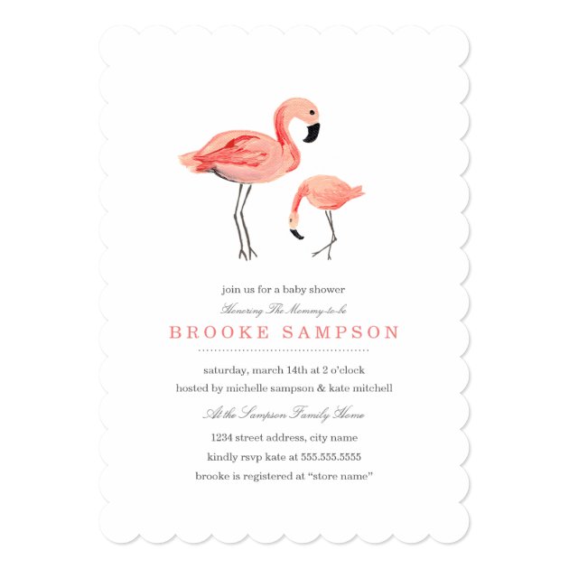 Flamingo Baby Shower Invitation