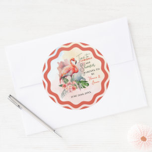 Flamingo Baby Shower Classic Round Sticker