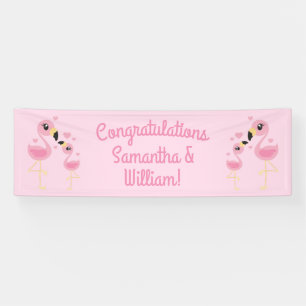 Flamingo Baby Shower Cute Tropical Banner