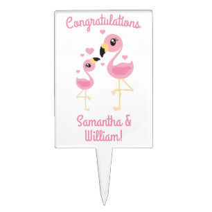 Flamingo Baby Shower Cute Tropical Cake Topper