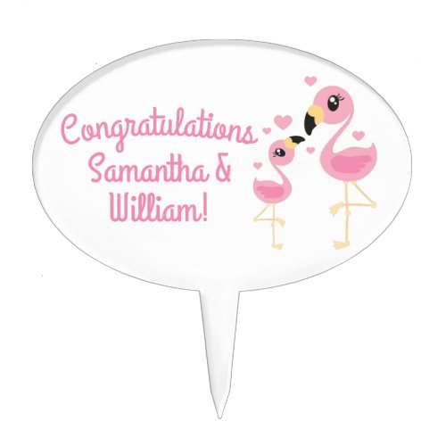 Flamingo Baby Shower Cute Tropical Cake Topper