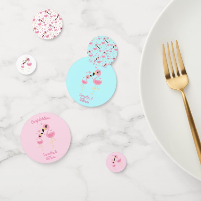 Flamingo Baby Shower Cute Tropical Confetti (Group)