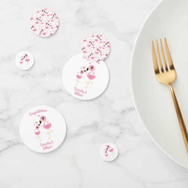 Flamingo Baby Shower Cute Tropical Confetti (Group)