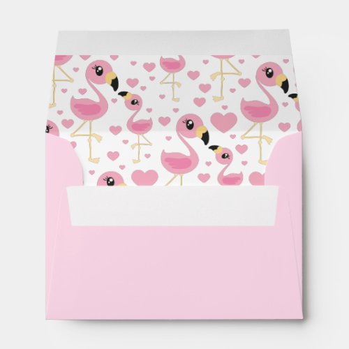 Flamingo Baby Shower Cute Tropical Envelope