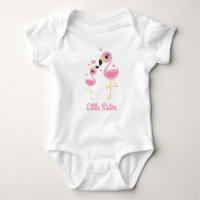 Flamingo Baby Shower Cute Tropical Little Sister