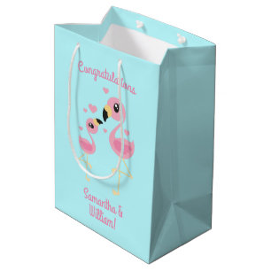 Flamingo Baby Shower Cute Tropical Medium Gift Bag