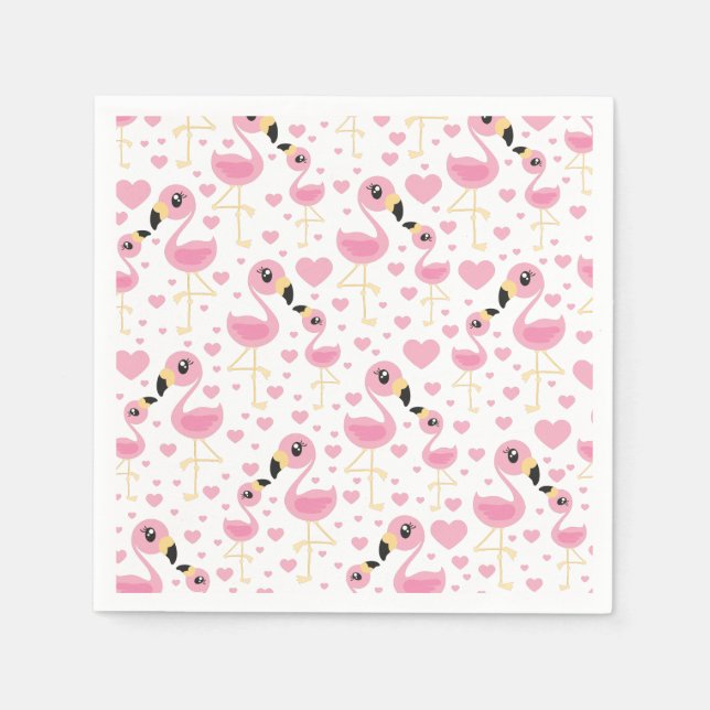 Flamingo Baby Shower Cute Tropical Napkins (Front)